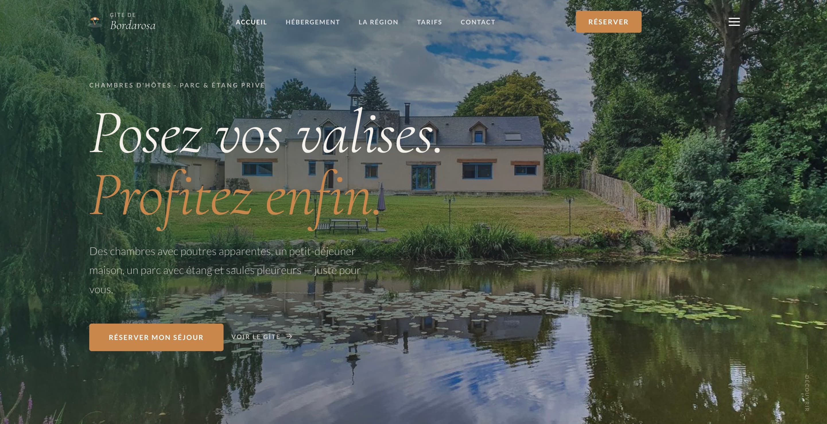 Exemple de site internet professionnel pour hébergement touristique créé par DANOMO